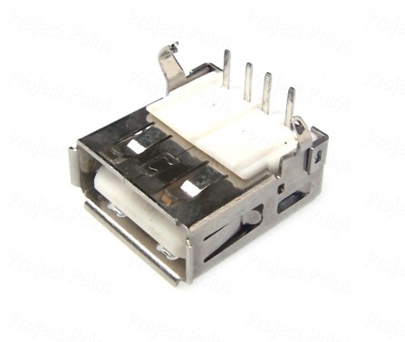 USB Type A PCB Mount Right Angle Connector (Min Order Quantity 1 pc for this Product)