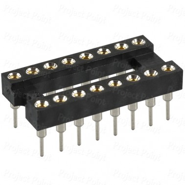 16-Pin High Reliability Machined Contacts IC Socket (Min Order Quantity 1 pc for this Product)