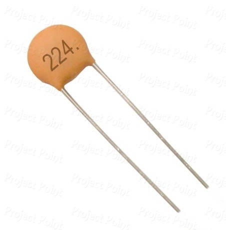 0.22uF - 220nF 50V Ceramic Disc Capacitor (Min Order Quantity 1 pc for this Product)