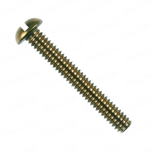 3/16" x 1.5" Round Head Machine Screw Medium Quality - Golden Plated (Min Order Quantity 1 pc for this Product)