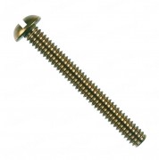 3/16" x 1.75" Round Head Machine Screw Medium Quality - Golden Plated