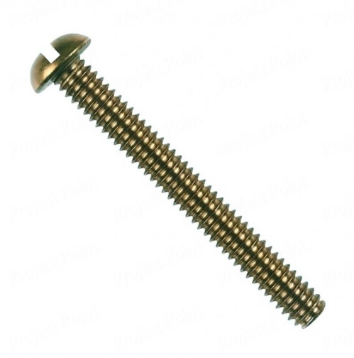 3/16" x 1.75" Round Head Machine Screw Medium Quality - Golden Plated (Min Order Quantity 1 pc for this Product)