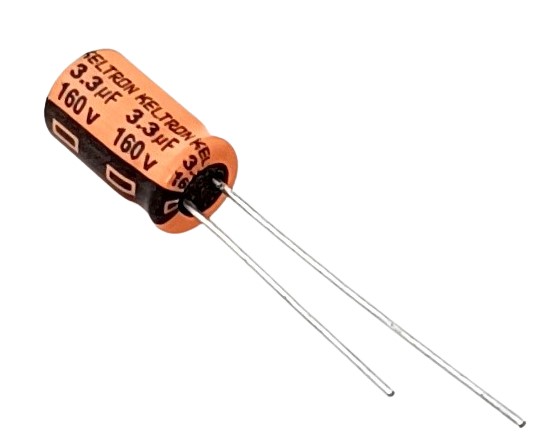3.3uF 160V High Quality Electrolytic Capacitor - Keltron (Min Order Quantity 1 pc for this Product)