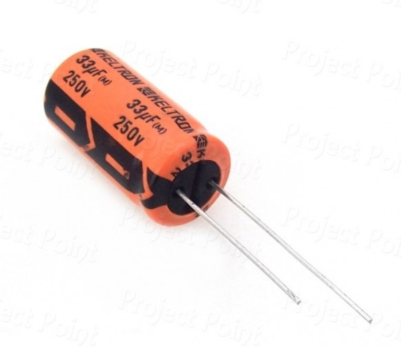 33uF 250V High Quality Electrolytic Capacitor - Keltron (Min Order Quantity 1 pc for this Product)