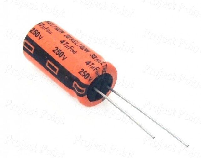 47uF 250V High Quality Electrolytic Capacitor - Keltron (Min Order Quantity 1 pc for this Product)
