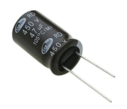 47uF 450V Electrolytic Capacitor - Samwha RD Series (Min Order Quantity 1pc for this Product)