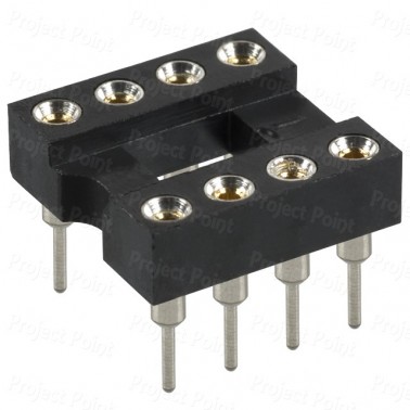 8-Pin High Reliability Machined Contacts IC Socket (Min Order Quantity 1 pc for this Product)