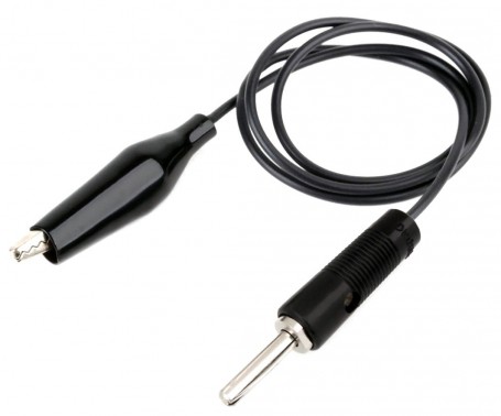 4mm Banana Plug to Alligator (Crocodile) Cable - 6A 500cm Black (Min Order Quantity 1pc for this Product)