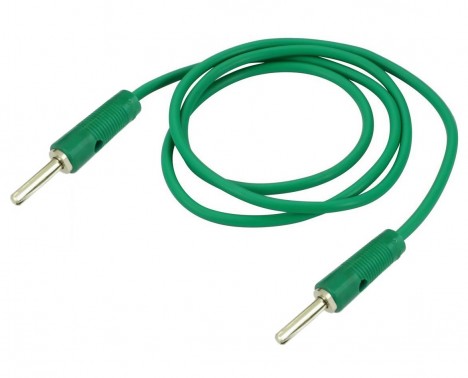 4mm Banana Plug to Banana Plug Cable - 6A 100cm Green (Min Order Quantity 1pc for this Product)