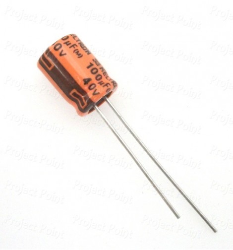 100uF 40V Electrolytic Capacitor - Keltron (Min Order Quantity 1 pc for this Product)