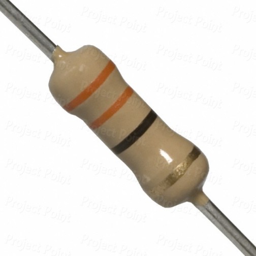 33 Ohm 1W Carbon Film Resistor 5% - High Quality (Min Order Quantity 1 pc for this Product)