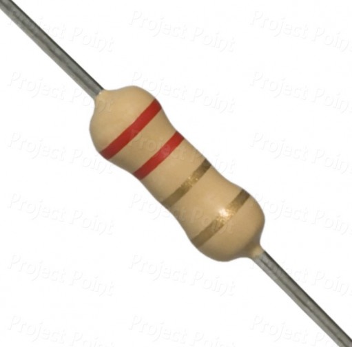 2.2 Ohm 0.5W Carbon Film Resistor 5% - High Quality (Min Order Quantity 1 pc for this Product)