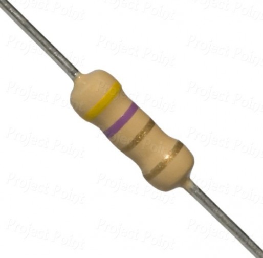 4.7 Ohm 0.5W Carbon Film Resistor 5% - Medium Quality (Min Order Quantity 1 pc for this Product)