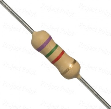 7.5K Ohm 0.5W Carbon Film Resistor 5% - Medium Quality (Min Order Quantity 1pc for this Product)