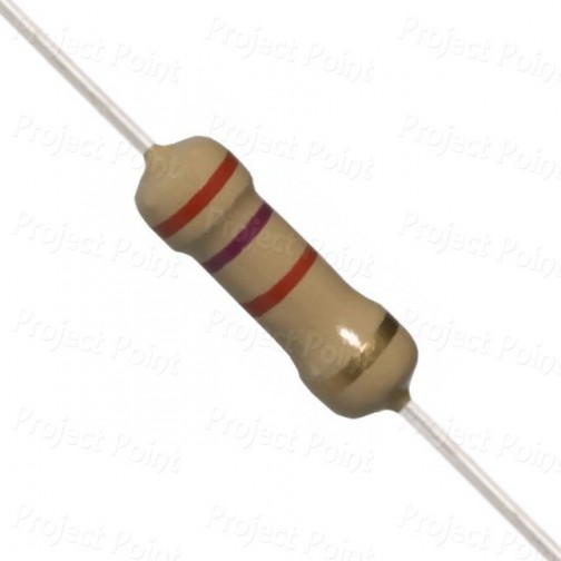 2.7K Ohm 0.5W Carbon Film Resistor 5% - High Quality (Min Order Quantity 1 pc for this Product)