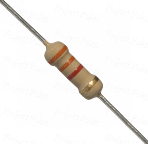 3.3K Ohm 0.5W Carbon Film Resistor 5% - High Quality (Min Order Quantity 1 pc for this Product)