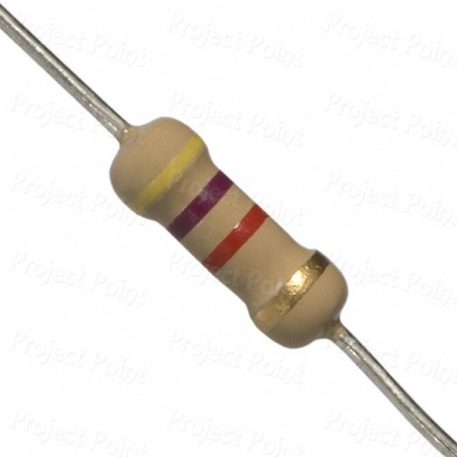 4.7K Ohm 0.5W Carbon Film Resistor 5% - High Quality (Min Order Quantity 1 pc for this Product)