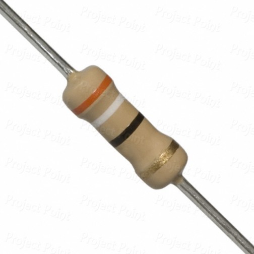 39 Ohm 1W Carbon Film Resistor 5% - High Quality (Min Order Quantity 1 pc for this Product)
