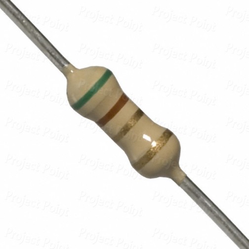 5.1 Ohm 0.25W Carbon Film Resistor 5% - High Quality (Min Order Quantity 1 pc for this Product)