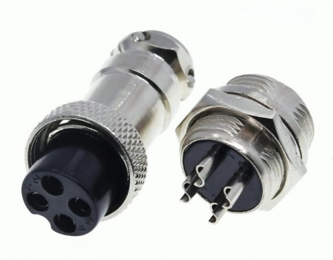 4-Pin 16mm Male And Female Circular Panel Connector (Min Order Quantity 1 pc for this Product)