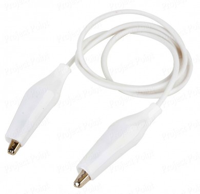 Alligator to Alligator (Crocodile) Jumper Cable - 6A 20cm White (Min Order Quantity 1 pc for this Product)