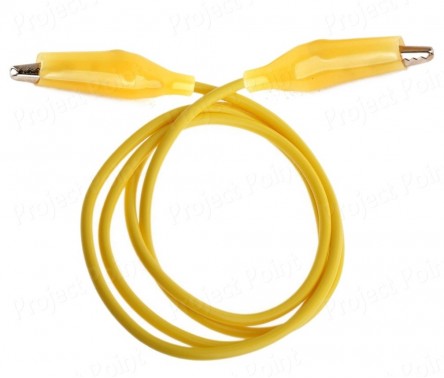 Alligator to Alligator (Crocodile) Jumper Cable - 6A 50cm Yellow (Min Order Quantity 1 pc for this Product)