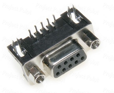 DB9 9-Pin PCB Mount Right Angle Female D-sub Connector (Min Order Quantity 1 pc for this Product)