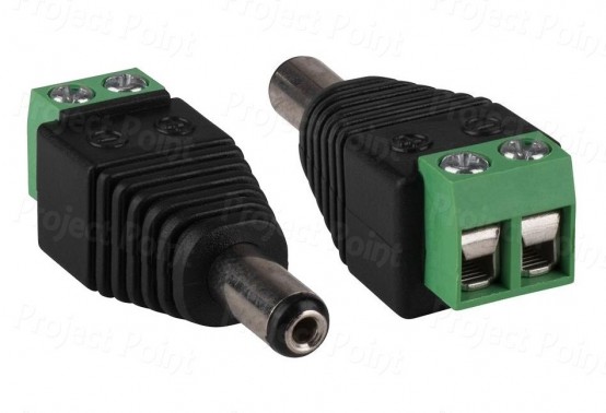 Male DC Power adapter - 2.1mm DC Plug with Screw Terminals (Min Order Quantity 1 pc for this Product)