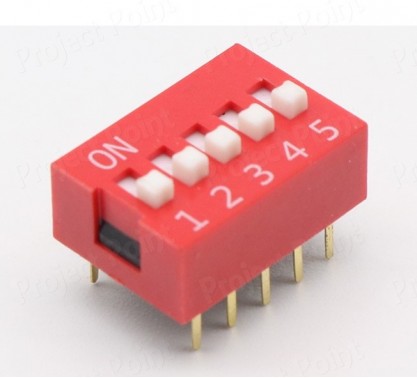 Dip Switch 5 Way - Red (Min Order Quantity 1 pc for this Product)