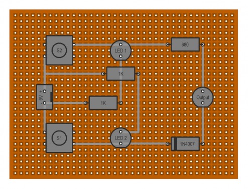 AND Gate Using LED And Diode on Dot Matrix PCB (Min Order Quantity 1 pc for this Product)