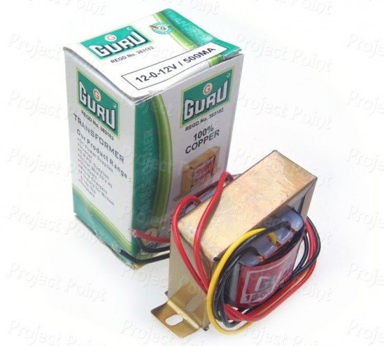 6V-0-6V 500mA High Quality Guru Transformer (Min Order Quantity 1 pc for this Product)