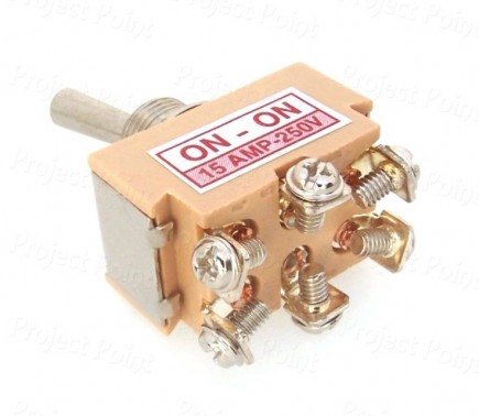 DPDT High Quality Heavy Duty Toggle Switch - 15A (Min Order Quantity 1 pc for this Product)