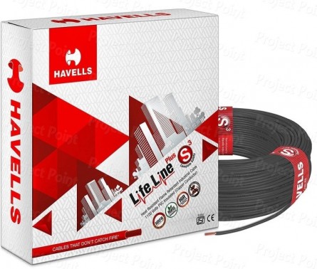 Havells Lifeline Plus Cable - PVC Insulated Flexible Wire 1.5 Sq.mm Black - 1Mtr (Min Order Quantity 1 mtr for this Product)