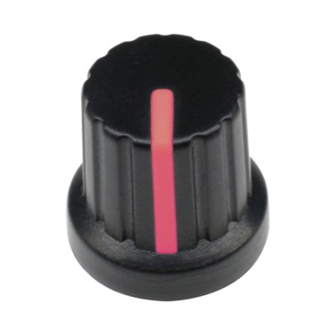 12mm Black Plastic Knob With Red Pointer (Min Order Quantity 1 pc for this Product)