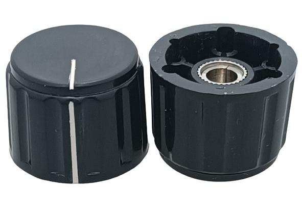 28mm Black Collet Knob for 6.3mm Shaft Potentiometer (Min Order Quantity 1 pc for this Product)