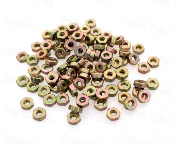 M3 Best Quality Nut - Golden Plated (Min Order Quantity 1 pc for this Product)