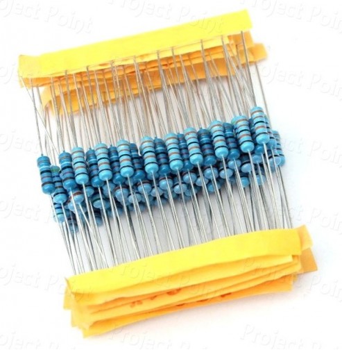 91 Ohm 0.5W Metal Film Resistor 1% - Medium Quality (Min Order Quantity 1 pc for this Product)