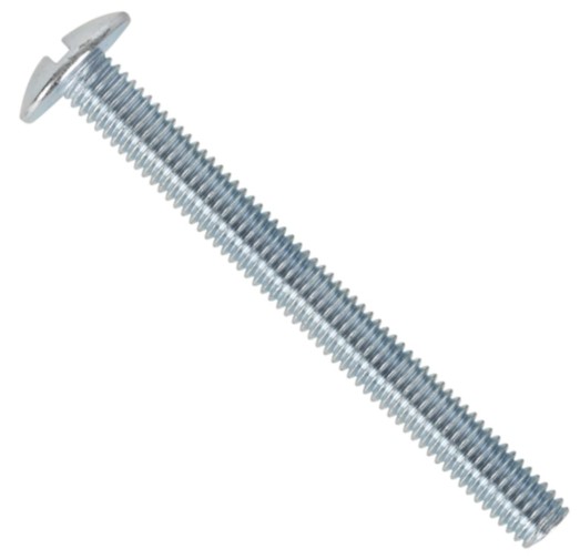 1/4" x 1-3/8" (35mm) BSW Pan Head Machine Screw - Zink Plated (Min Order Quantity 1 pc for this Product)