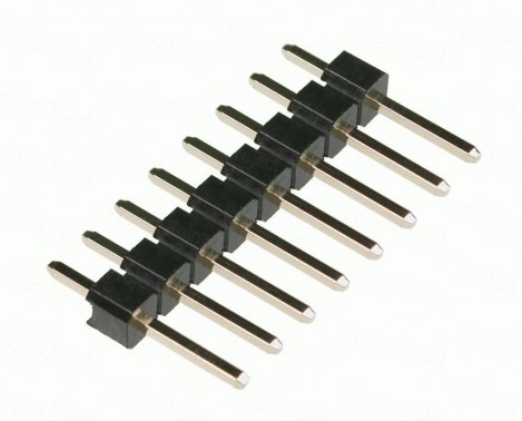 8-Pin 11mm Brass Straight Male Header - Berg Strip (Min Order Quantity 1 pc for this Product)