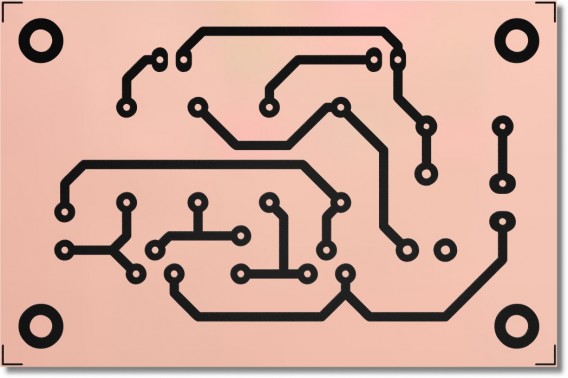 Transistors LED Flasher PCB - 2 LEDs  with Toner Transfer (Min Order Quantity 1 pc for this Product)