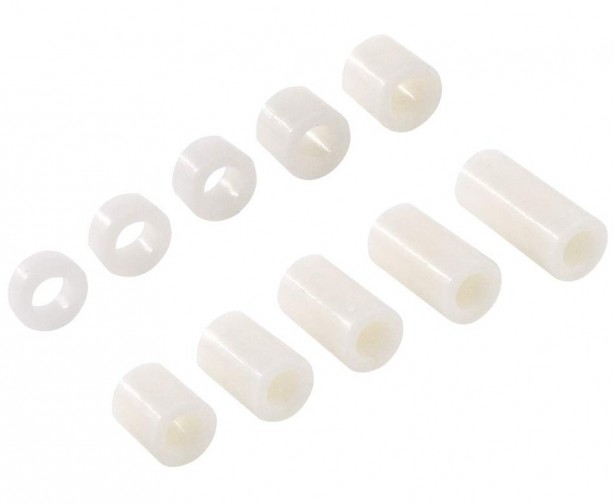 8mm Plastic Spacer For M4 Screws - White (Min Order Quantity 1 pc for this Product)