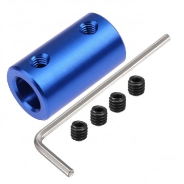 5mm to 8mm Bore Rigid Coupling - Aluminum Shaft Coupler Blue (Min Order Quantity 1 pc for this Product)