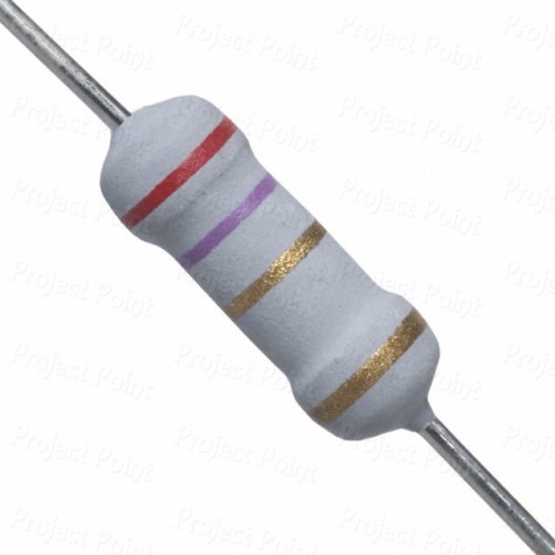 2.7 Ohm 1W Flameproof Metal Oxide Resistor - Medium Quality (Min Order Quantity 1 pc for this Product)
