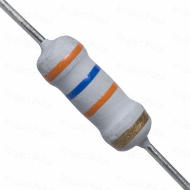 36K Ohm 1W Flameproof Metal Oxide Resistor - Medium Quality (Min Order Quantity 1pc for this Product)