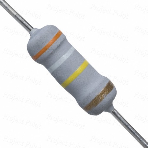 390K Ohm 1W Flameproof Metal Oxide Resistor - Medium Quality (Min Order Quantity 1 pc for this Product)