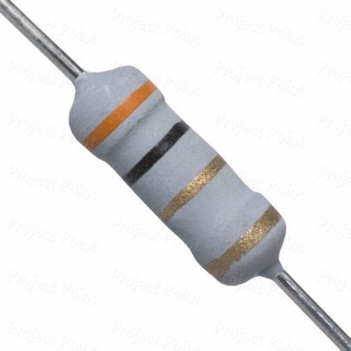 3 Ohm 1W Flameproof Metal Oxide Resistor - Medium Quality (Min Order Quantity 1 pc for this Product)