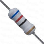 62 Ohm 1W Flameproof Metal Oxide Resistor - Medium Quality