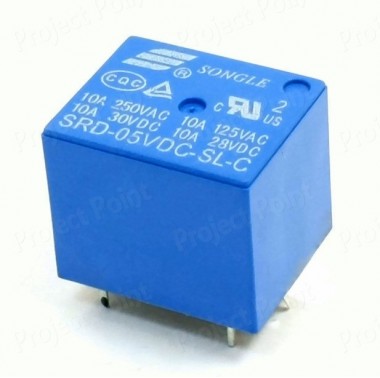 Relay 5V 10A 5-Pin PCB Type - Songle (Min Order Quantity 1 pc for this Product)