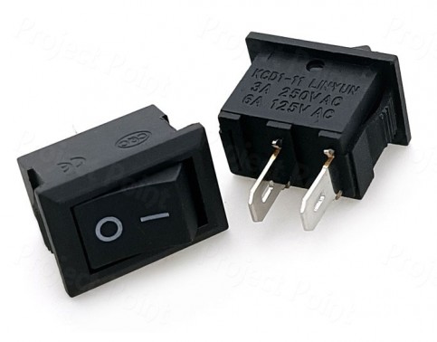 3A SPST High Quality 2-Pin Rocker Switch - Black (Min Order Quantity 1 pc for this Product)