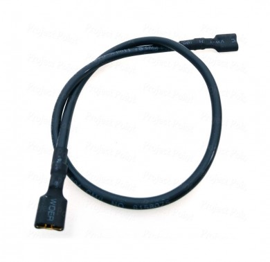 Battery Jumper Cable - Female Spade to Spade Terminals - 13A 80cm Black (Min Order Quantity 1pc for this Product)